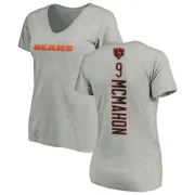 Jim McMahon Women's Chicago Bears Backer V-Neck T-Shirt - Ash