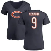 Jim McMahon Women's Chicago Bears Name & Number Logo Slim Fit T-Shirt - Navy