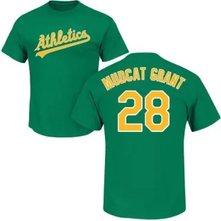 Jim Mudcat Grant Oakland Athletics Name & Number T-Shirt - Green