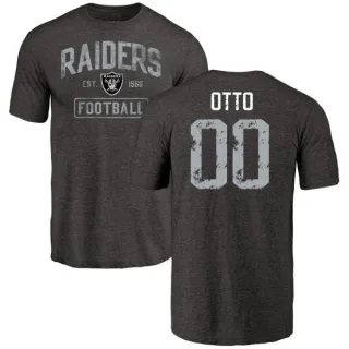 Jim Otto Oakland Raiders Black Distressed Name & Number Tri-Blend T-Shirt