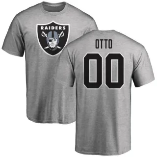 Jim Otto Oakland Raiders Name & Number Logo T-Shirt - Ash