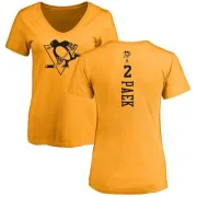 Jim Paek Women's Pittsburgh Penguins One Color Backer T-Shirt - Gold