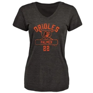 Jim Palmer Women's Baltimore Orioles Base Runner Tri-Blend T-Shirt - Black