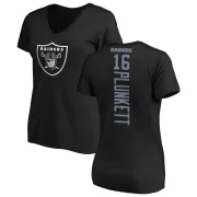 Jim Plunkett Women's Oakland Raiders Backer Slim Fit T-Shirt - Black