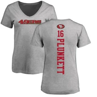 Jim Plunkett Women's San Francisco 49ers Backer V-Neck T-Shirt - Ash