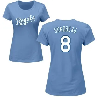 Jim Sundberg Women's Kansas City Royals Name & Number T-Shirt - Light Blue