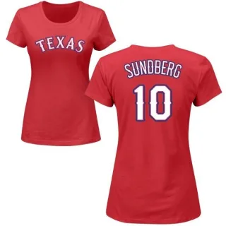 Jim Sundberg Women's Texas Rangers Name & Number T-Shirt - Red