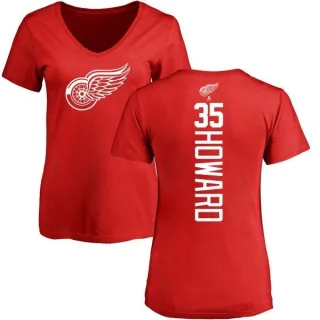 Jimmy Howard Women's Detroit Red Wings Backer T-Shirt - Red