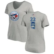 Jimmy Key Women's Toronto Blue Jays Backer Slim Fit T-Shirt - Ash