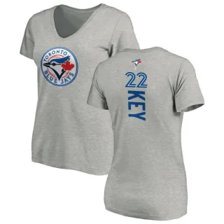 Jimmy Key Women's Toronto Blue Jays Backer Slim Fit T-Shirt - Ash