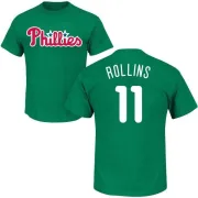 Jimmy Rollins Philadelphia Phillies St. Patrick's Day Name & Number T-Shirt - Green