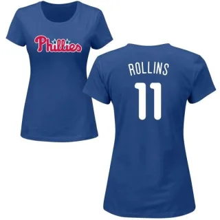 Jimmy Rollins Women's Philadelphia Phillies Name & Number T-Shirt - Royal