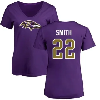 Jimmy Smith Women's Baltimore Ravens Name & Number Logo Slim Fit T-Shirt - Purple