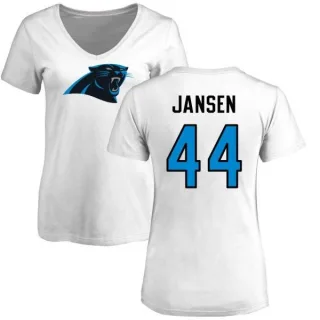 J.J. Jansen Women's Carolina Panthers Name & Number Logo Slim Fit T-Shirt - White