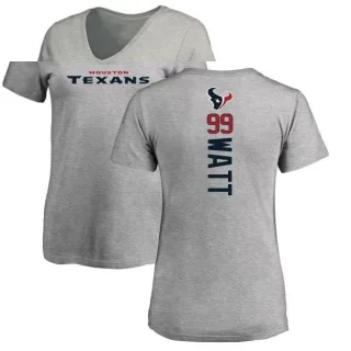 J.J. Watt Women's Houston Texans Backer V-Neck T-Shirt - Ash