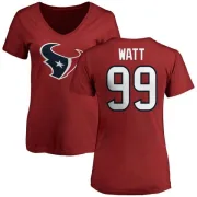 J.J. Watt Women's Houston Texans Name & Number Logo Slim Fit T-Shirt - Red