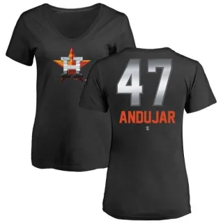 Joaquin Andujar Women's Houston Astros Midnight Mascot V-Neck T-Shirt - Black