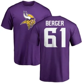 Joe Berger Minnesota Vikings Name & Number Logo T-Shirt - Purple