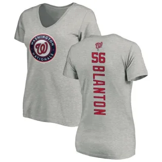 Joe Blanton Women's Washington Nationals Backer Slim Fit T-Shirt - Ash