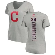 Joe Charboneau Women's Cleveland Indians Backer Slim Fit T-Shirt - Ash