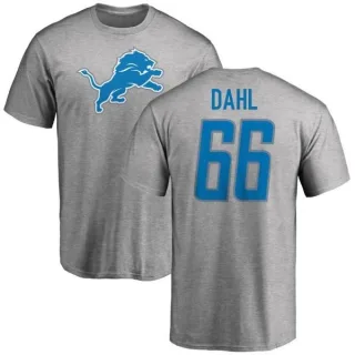 Joe Dahl Detroit Lions Name & Number Logo T-Shirt - Ash