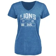 Joe Dahl Women's Detroit Lions Flanker Tri-Blend T-Shirt - Blue