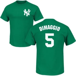 Joe DiMaggio New York Yankees St. Patrick's Day Name & Number T-Shirt - Green