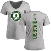 Joe Dimaggio Women's Oakland Athletics Backer Slim Fit T-Shirt - Ash