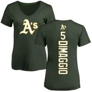 Joe Dimaggio Women's Oakland Athletics Backer Slim Fit T-Shirt - Green