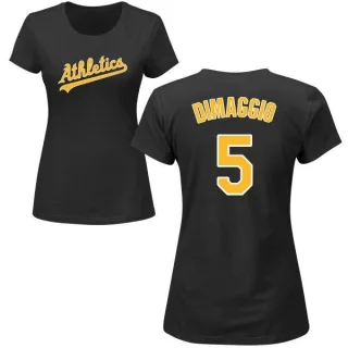 Joe Dimaggio Women's Oakland Athletics Name & Number T-Shirt - Black