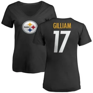 Joe Gilliam Women's Pittsburgh Steelers Name & Number Logo Slim Fit T-Shirt - Black