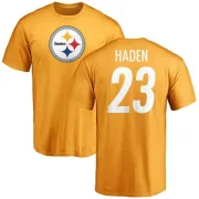 Joe Haden Pittsburgh Steelers Name & Number Logo T-Shirt - Gold