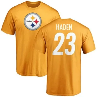 Joe Haden Pittsburgh Steelers Name & Number Logo T-Shirt - Gold