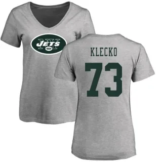 Joe Klecko Women's New York Jets Name & Number Logo Slim Fit T-Shirt - Ash