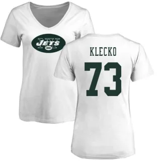 Joe Klecko Women's New York Jets Name & Number Logo Slim Fit T-Shirt - White