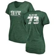 Joe Klecko Women's New York Jets Retro Tri-Blend V-Neck T-Shirt - Green