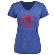 Joe Kocur Women's New York Rangers Insignia Tri-Blend T-Shirt - Royal