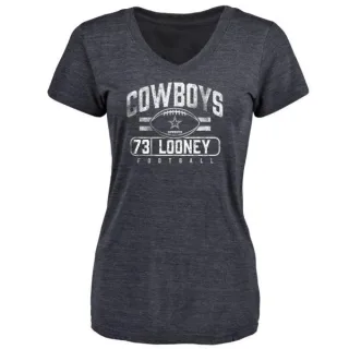 Joe Looney Women's Dallas Cowboys Flanker Tri-Blend T-Shirt - Navy