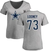 Joe Looney Women's Dallas Cowboys Name & Number Logo T-Shirt - Ash