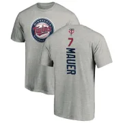 Joe Mauer Minnesota Twins Backer T-Shirt - Ash