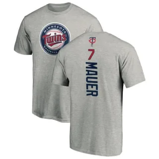 Joe Mauer Minnesota Twins Backer T-Shirt - Ash