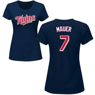 Joe Mauer Women's Minnesota Twins Name & Number T-Shirt - Navy