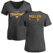 Joe Mullen Women's Pittsburgh Penguins 2017 Eastern Conference Champions Name & Number V-Neck T-Shirt - Heather Gray