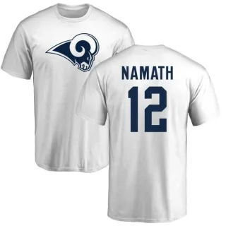 Joe Namath Los Angeles Rams Name & Number Logo T-Shirt - White