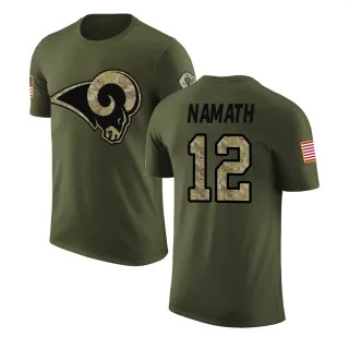 Joe Namath Los Angeles Rams Olive Salute to Service Legend T-Shirt