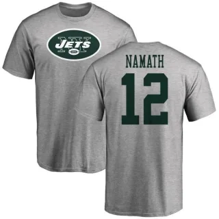 Joe Namath New York Jets Name & Number Logo T-Shirt - Ash