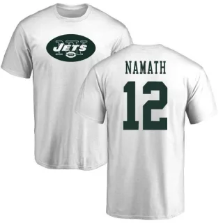 Joe Namath New York Jets Name & Number Logo T-Shirt - White