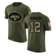 Joe Namath New York Jets Olive Salute to Service Legend T-Shirt