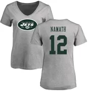 Joe Namath Women's New York Jets Name & Number Logo Slim Fit T-Shirt - Ash