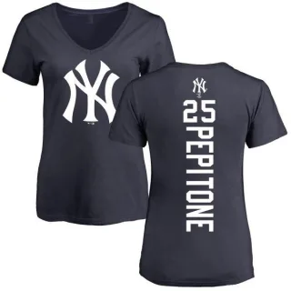 Joe Pepitone Women's New York Yankees Backer Slim Fit T-Shirt - Navy